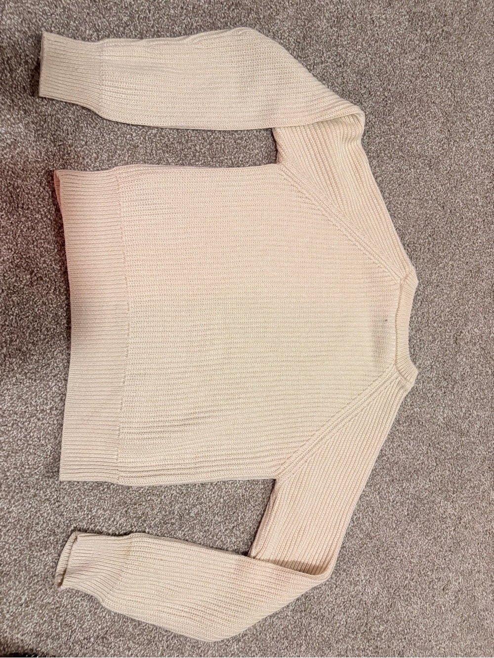 Simons Cream Ribbed Crewneck Sweater - Picture 4 of 6